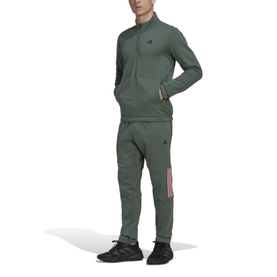 adidas Training Suit 1/4 Zip Fleece Suit Grey-Green Men